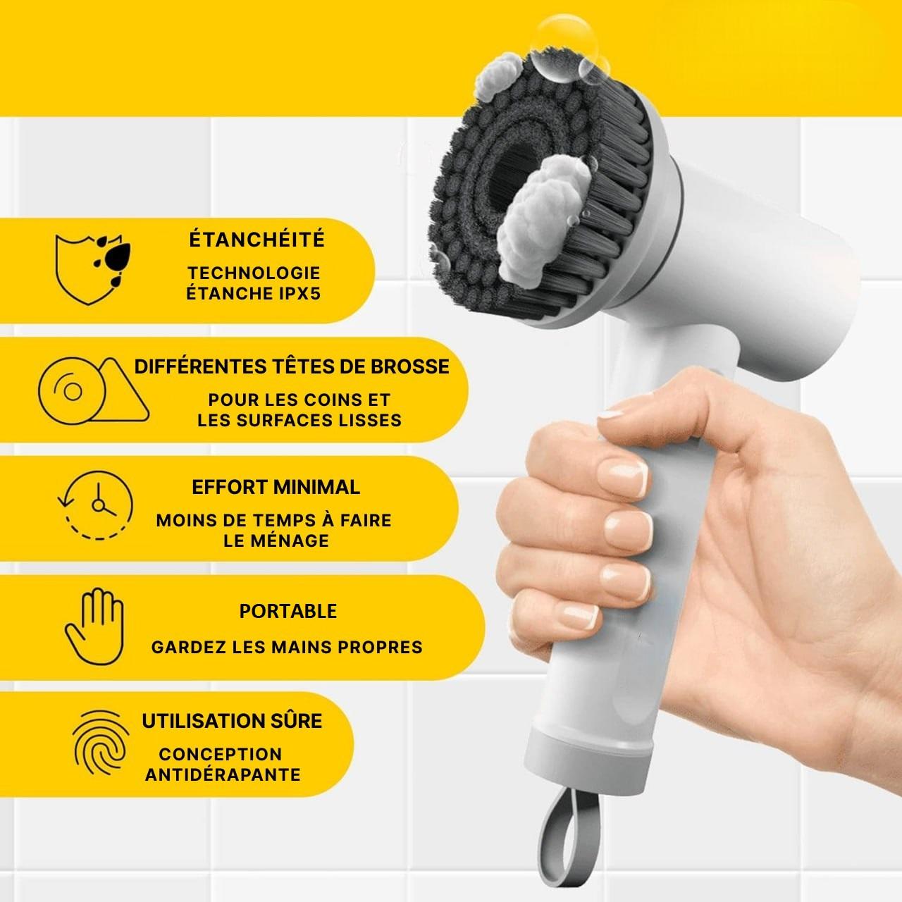 Brosse De Nettoyage Électrique Portable 5-en-1 (5 Têtes différentes)